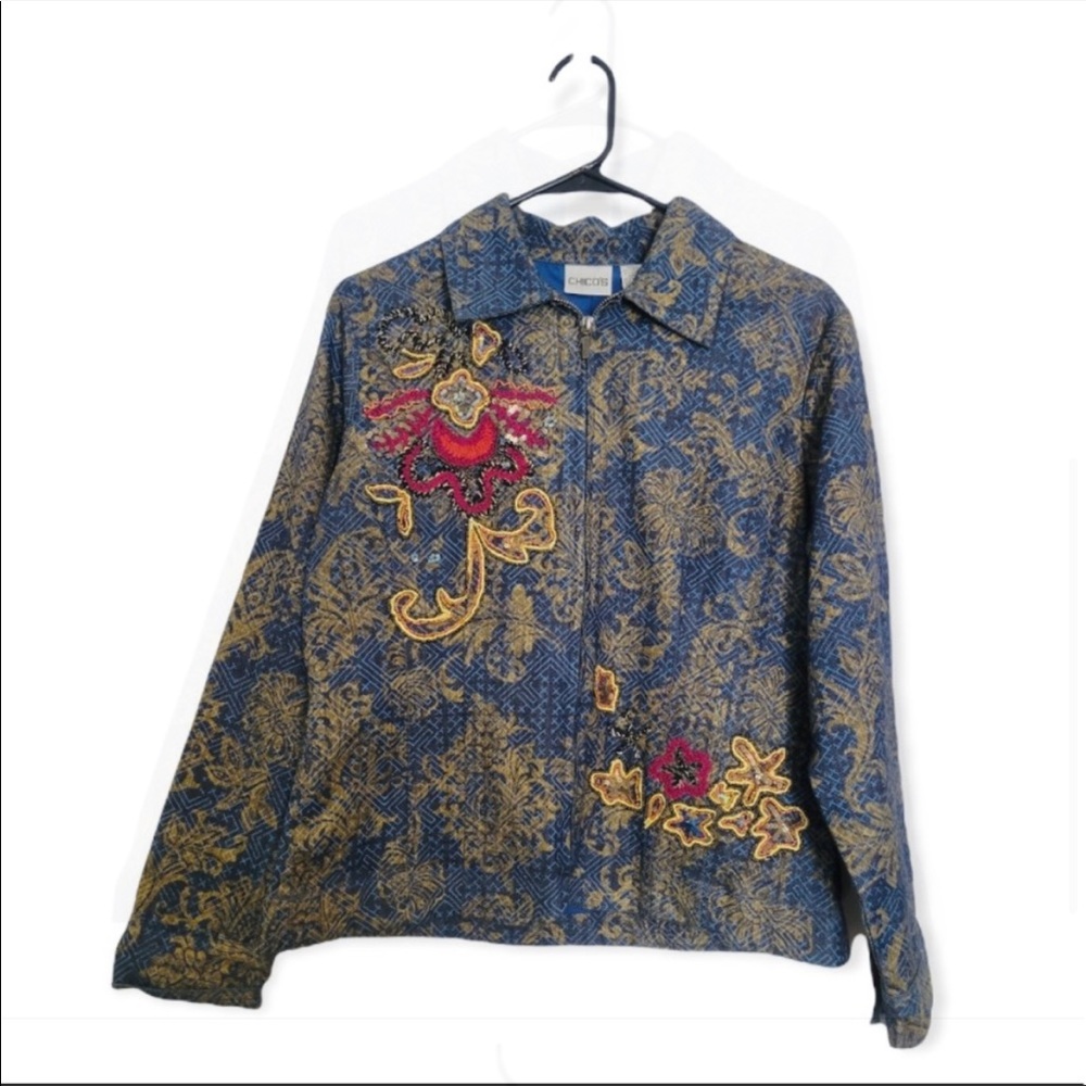 SOLD ๐จ Chico's Jacket Sz 1 MEDIUM long sleeve zip front - Picture 8 of 8